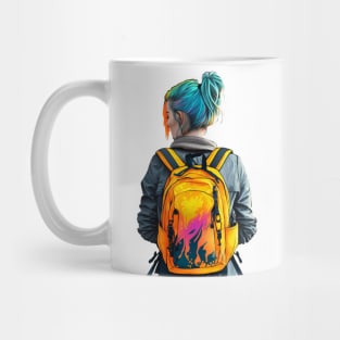 Girl with a backpack design #12 Mug